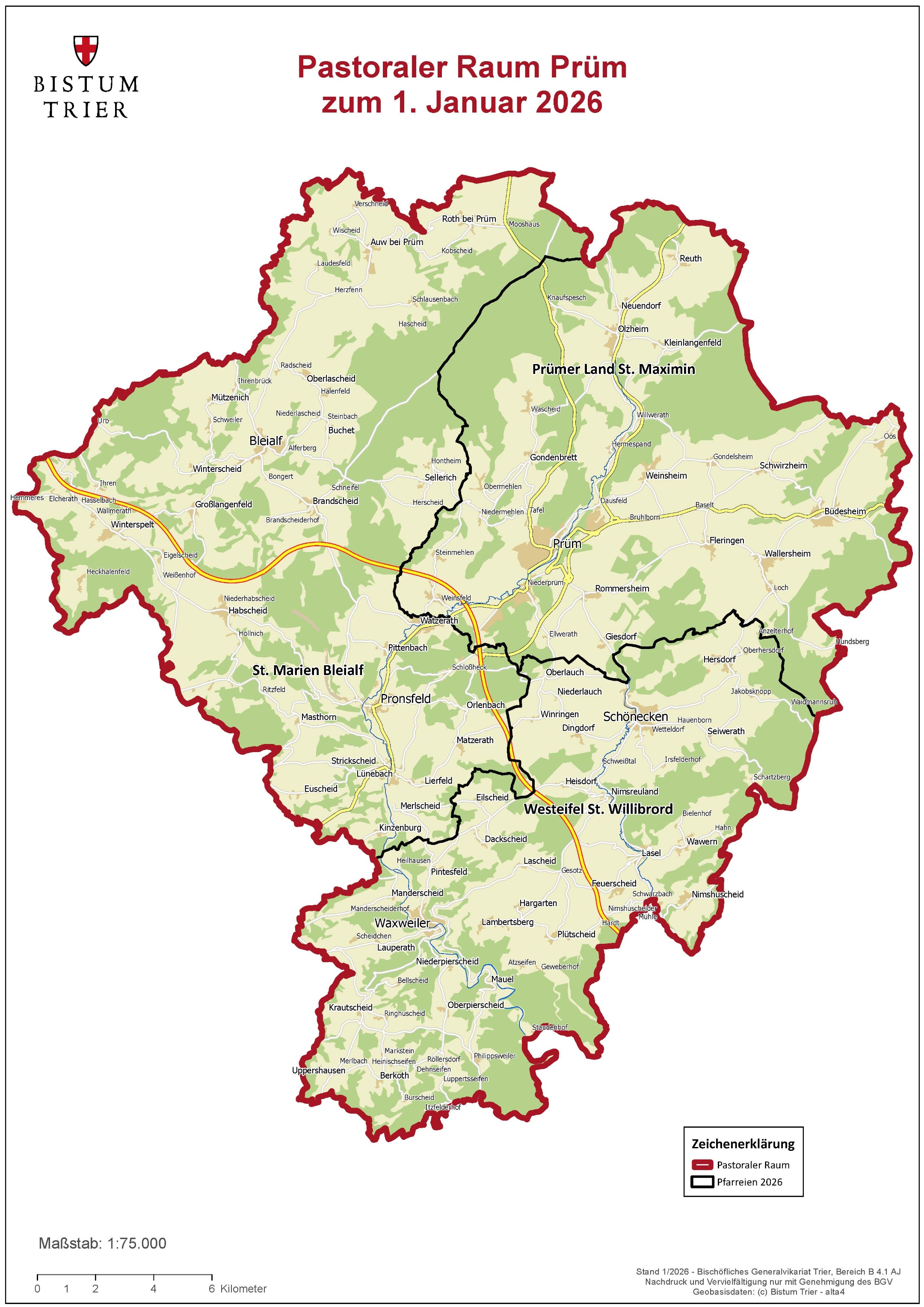 2026 - Karte Pastoraler Raum Prüm